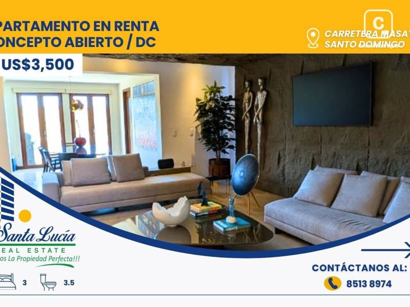 Apartamento en alquiler en Managua – 3 hab, US$ 3,500/mes