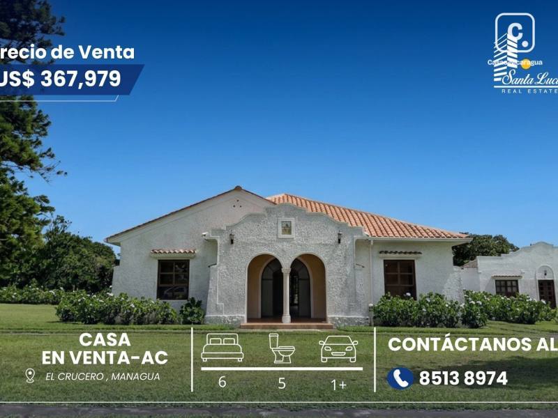 Casa en venta en Crucero, Managua – 6 hab, 472 m²