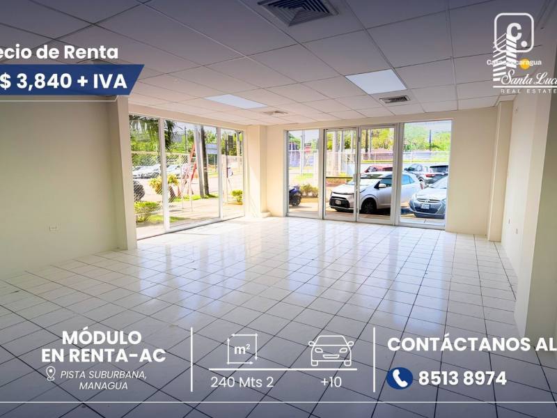 Local comercial en alquiler en Suburbana, Managua – 240 m²