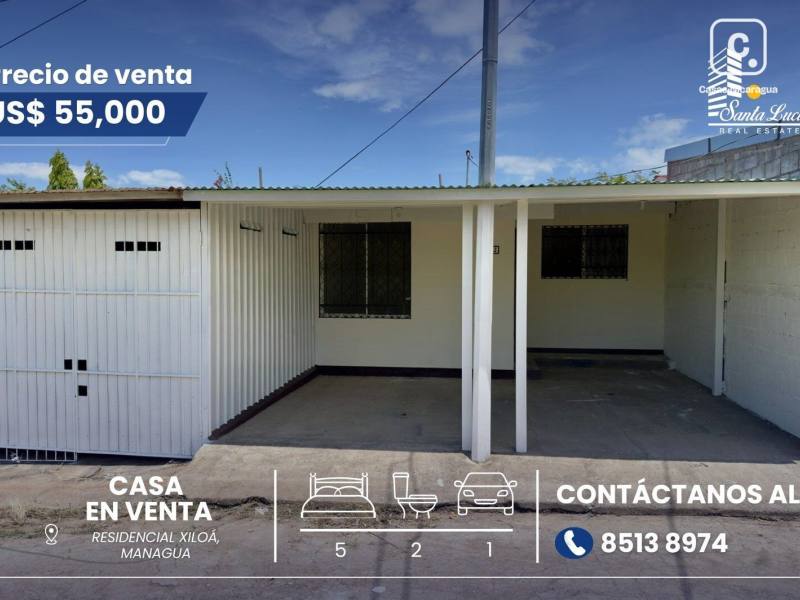 Casa en venta en Managua – 5 hab, US$ 55,000