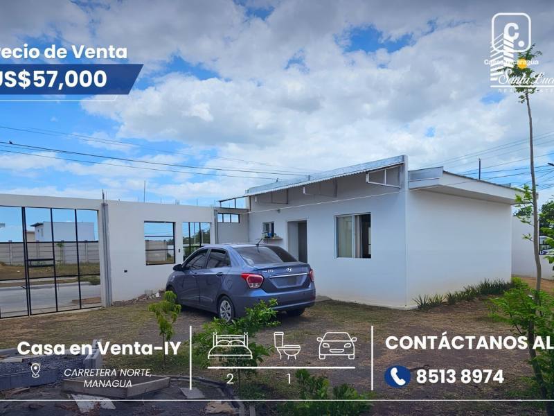 Casa en venta en Carretera Norte, Managua – 2 hab, 38 m²