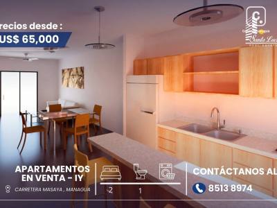 Apartamento en venta en Carretera Masaya, Managua – 2 hab, 80 m², US$ 65,000